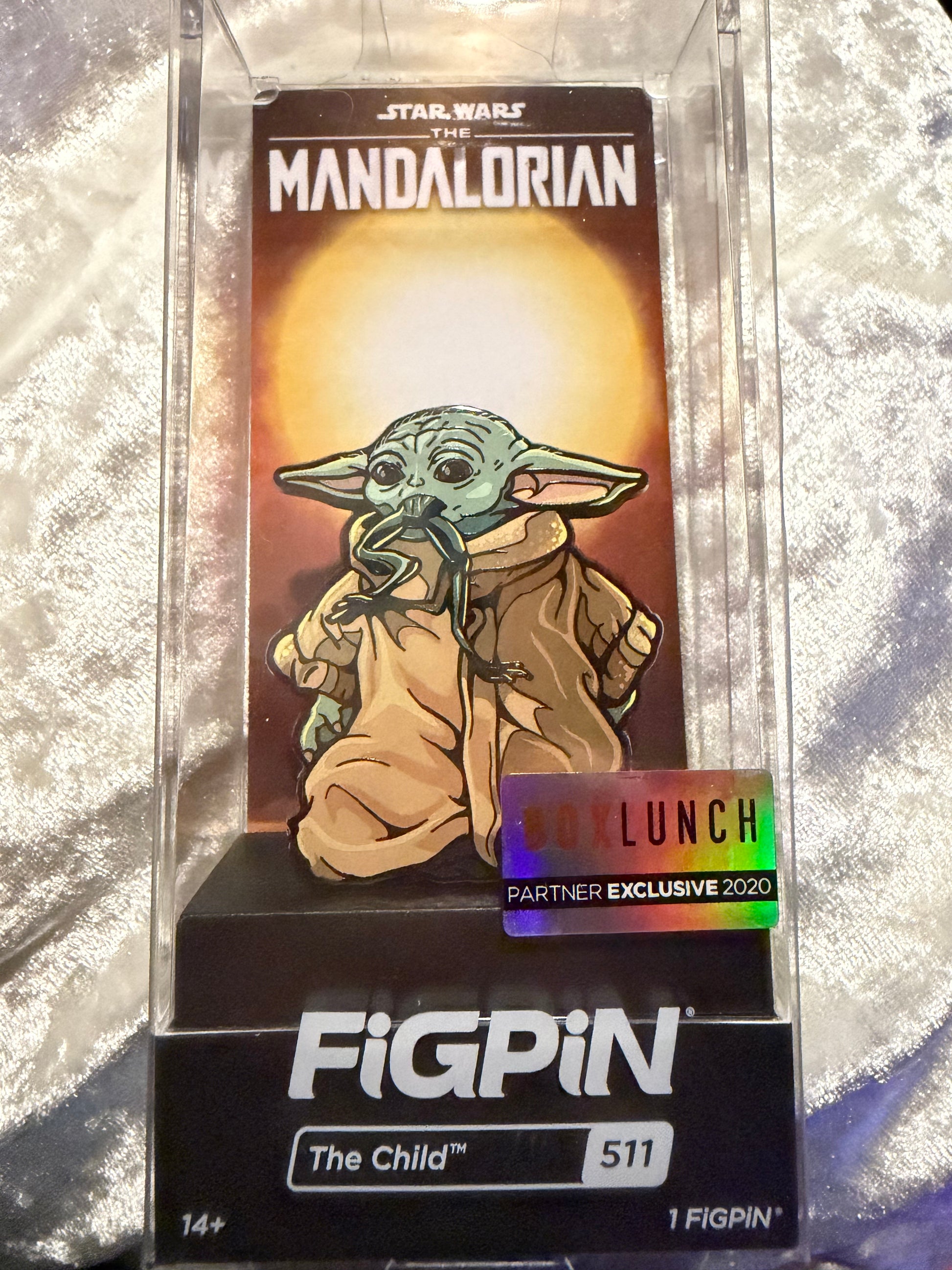 The Child Grogu FiGPiN #511 Star Wars The Mandalorian BoxLunch Exclusive (The Orphanage Collection, unlocked/claimed, light scratches on case)