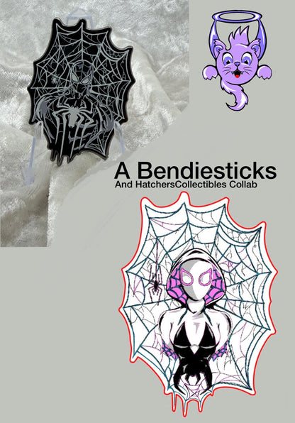 Spider-Man Spider-Gwen Enamel Pin Set by Bendiesticks LE 50 (Pre-Order)