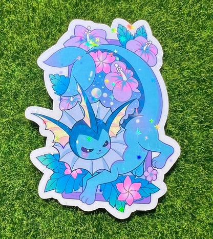 Star Holo Water Evolution Flowers Vinyl Sticker - Cute 2.5-Inch Decal