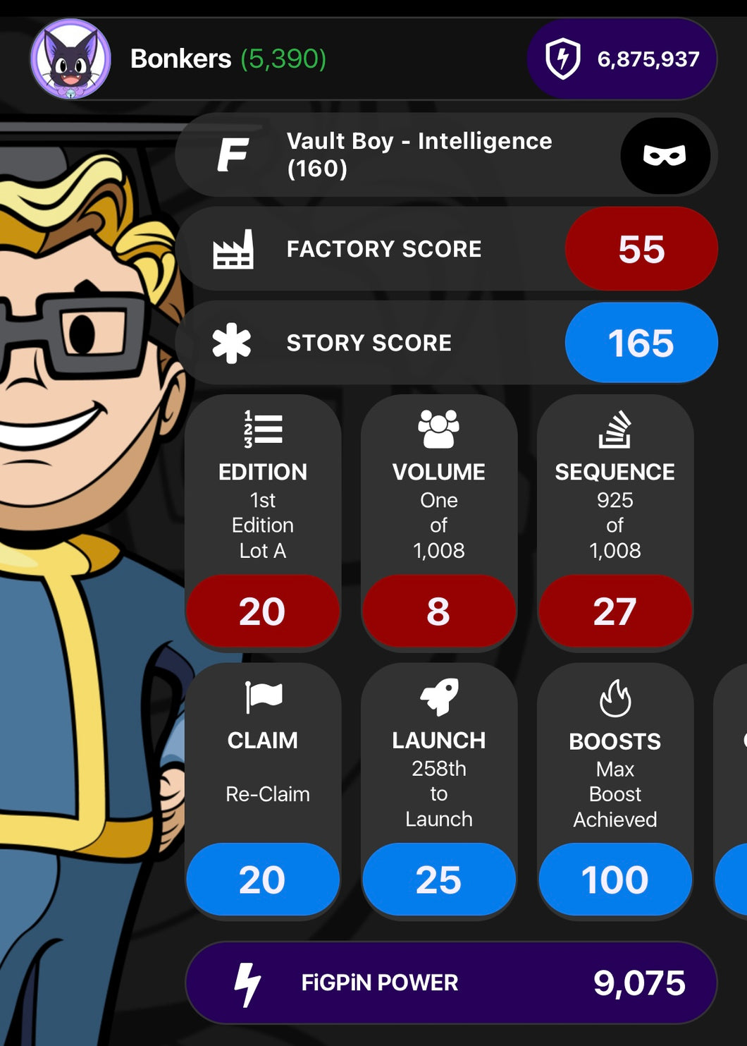 FiGPiN Fallout Vault Boy Intelligence #160 Unlocked