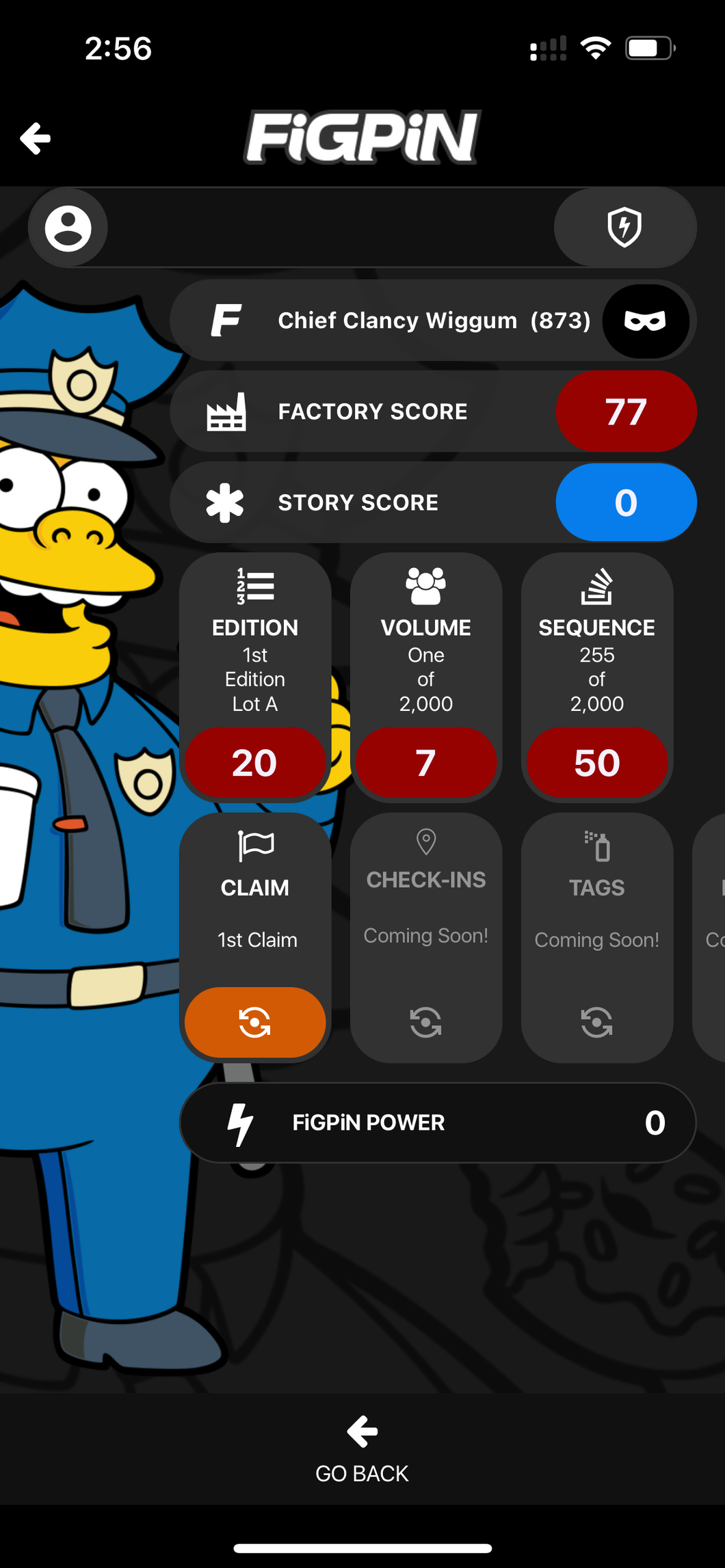 FiGPiN The Simpsons Chief Clancy Wiggum #873 Locked
