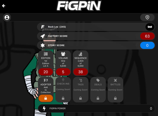 FiGPiN Naruto Rock Lee #245 LOCKED Soft
