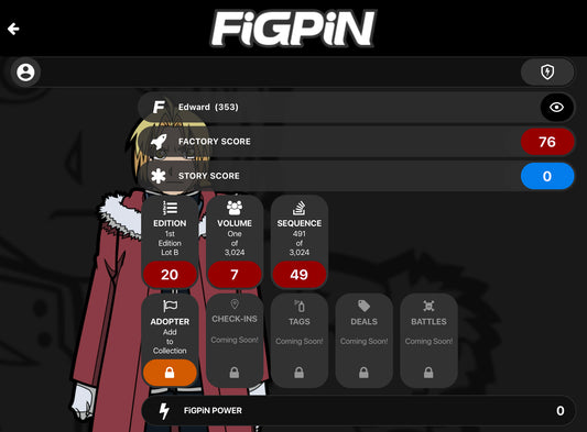 Full Metal Alchemist FIGPIN Edward #353 Locked