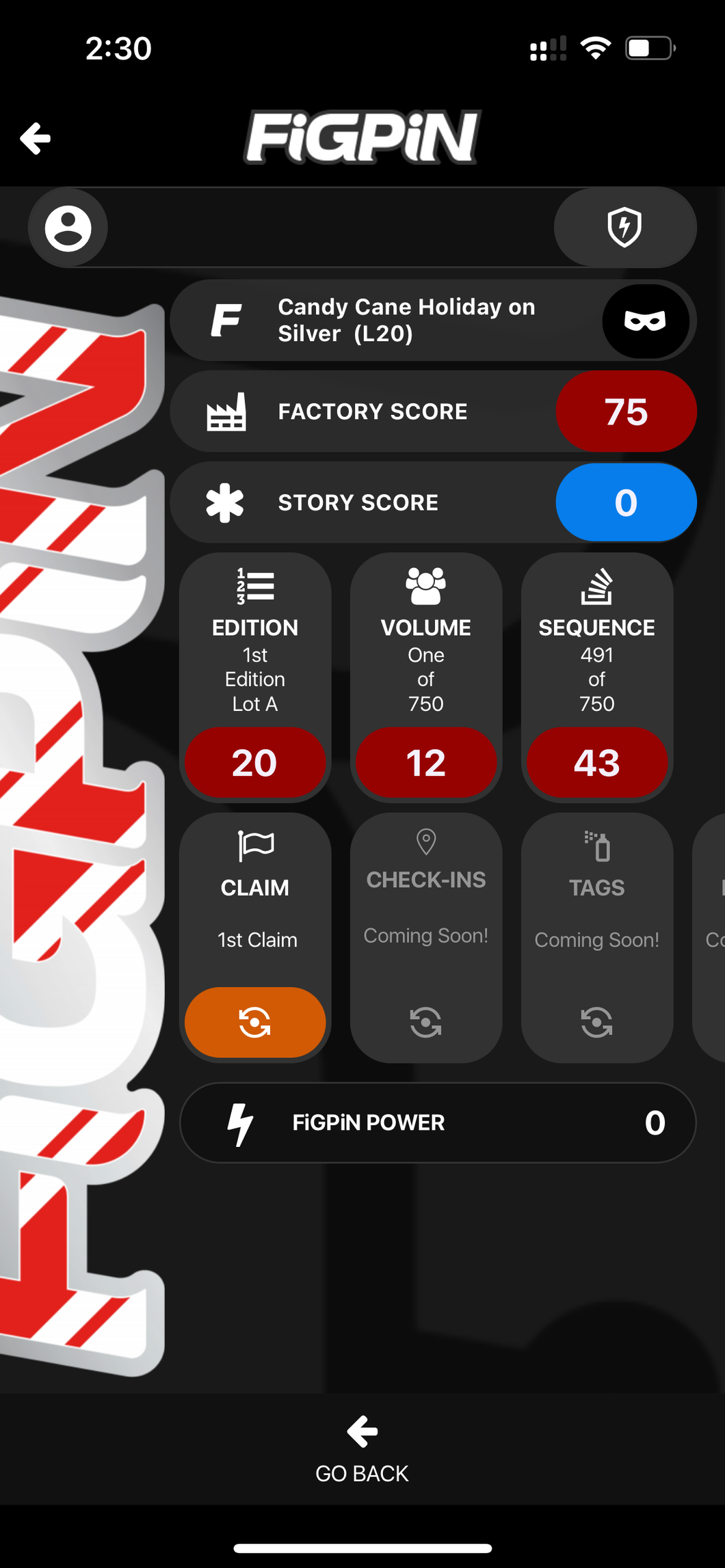 FiGPiN Candy Cane Logo Locked No Card L20