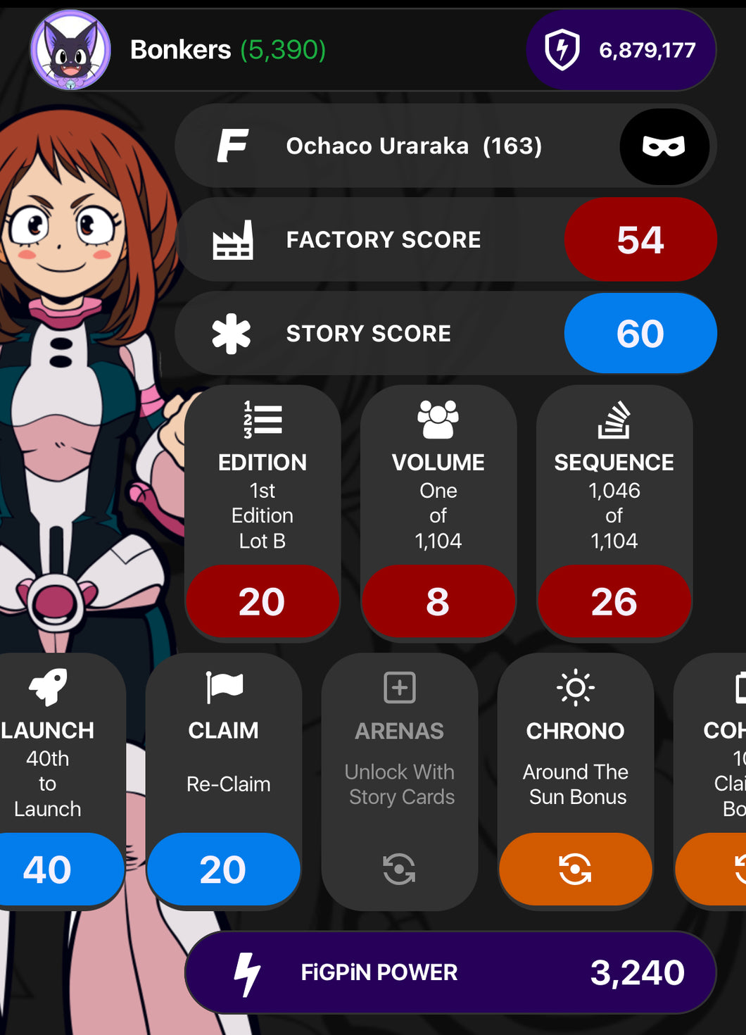 FiGPiN My Hero Academia #163 Ochaco Uraraka UNLOCKED SOFT