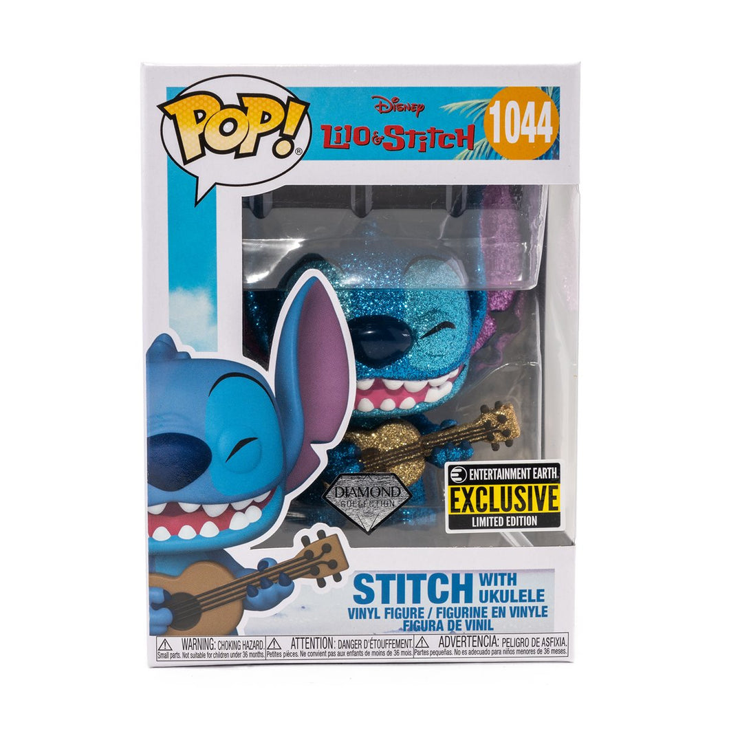 Funko Lilo & Stitch Stitch with Ukulele Diamond Glitter Pop Vinyl Figure Entertainment Earth Exclusive