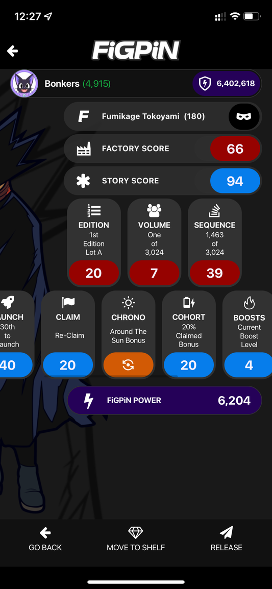 FiGPiN My Hero Academia Fumikage Tokoyami #180 UNLOCKED