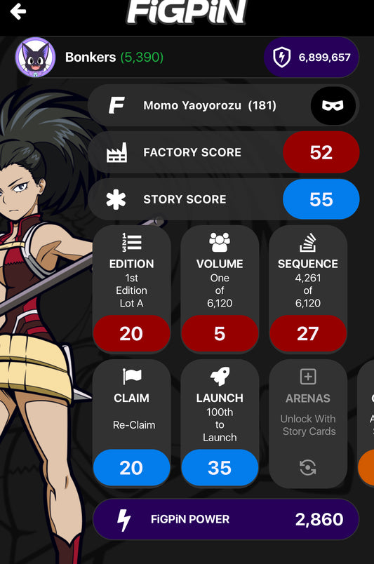 FiGPiN My Hero Academia Momo Yaoyorozu #181 UNLOCKED SOFT