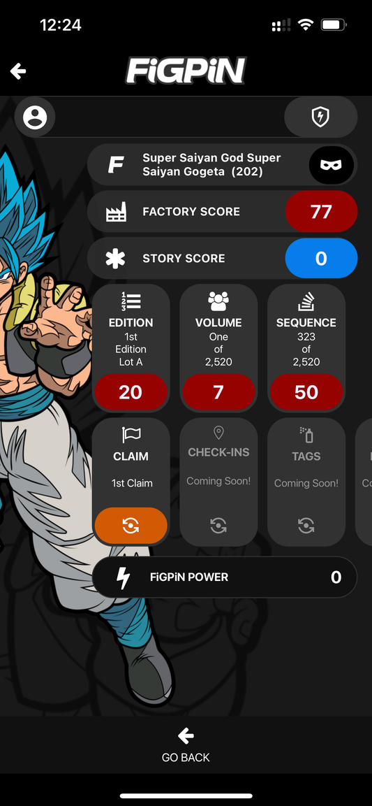 Dragon Ball Super Broly Movie Super Saiyan God Super Saiyan Gogeta FIGPIN  #202 Locked