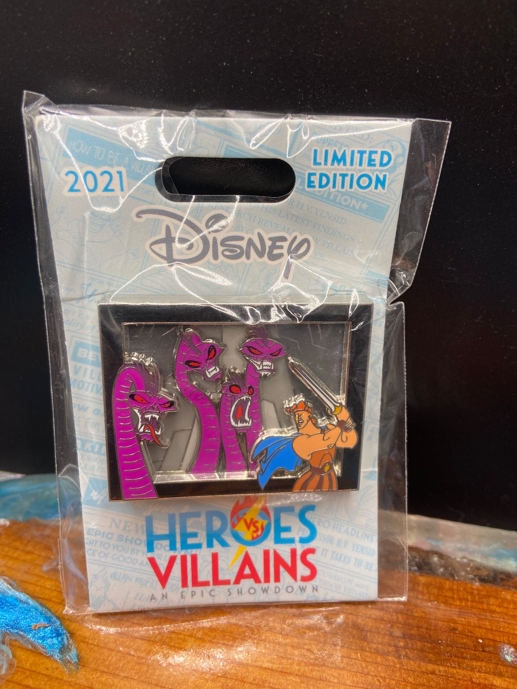Disney Heroes Villains Epic Showdown Event Hercules Hydra Shadow Box Pin
