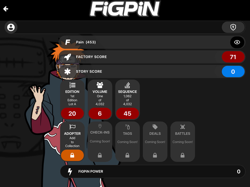 FIGPIN Naruto Shippuden Pain Pin #453 LOCKED