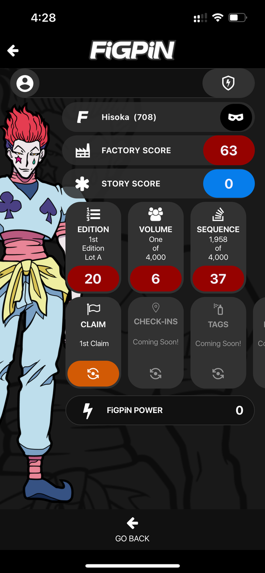 FiGPiN Hunter X Hunter Hisoka #708 Locked