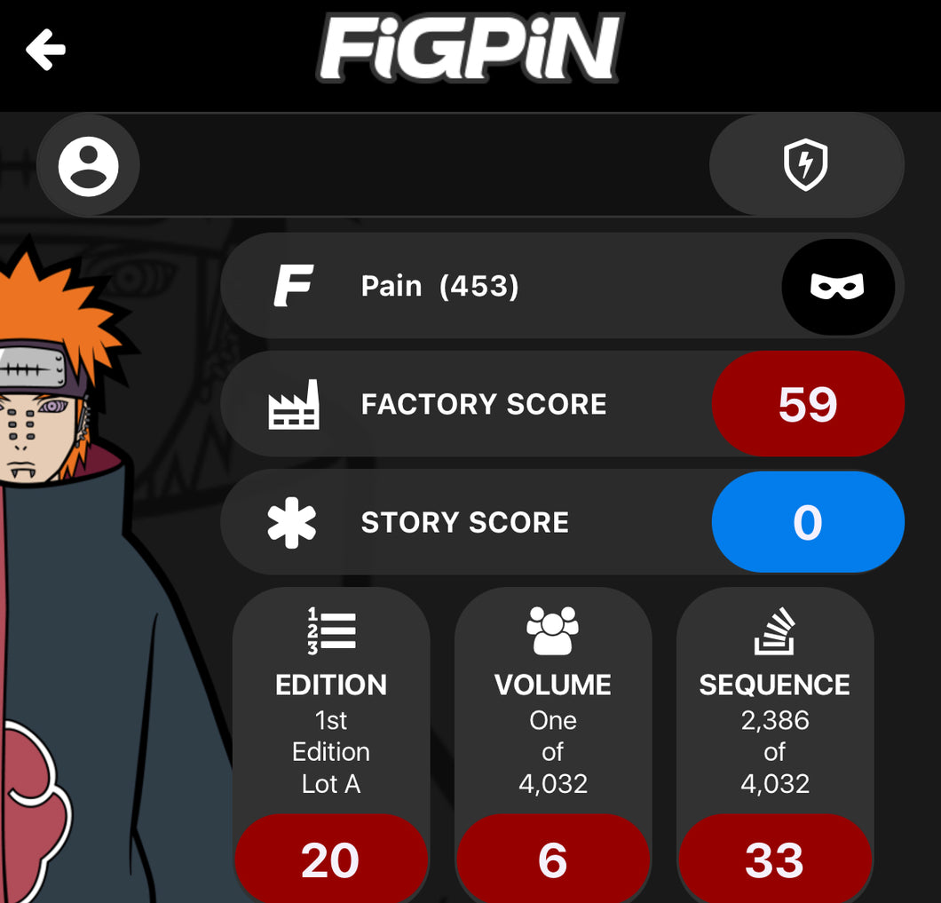 FIGPIN Naruto Shippuden Pain Pin #453 LOCKED