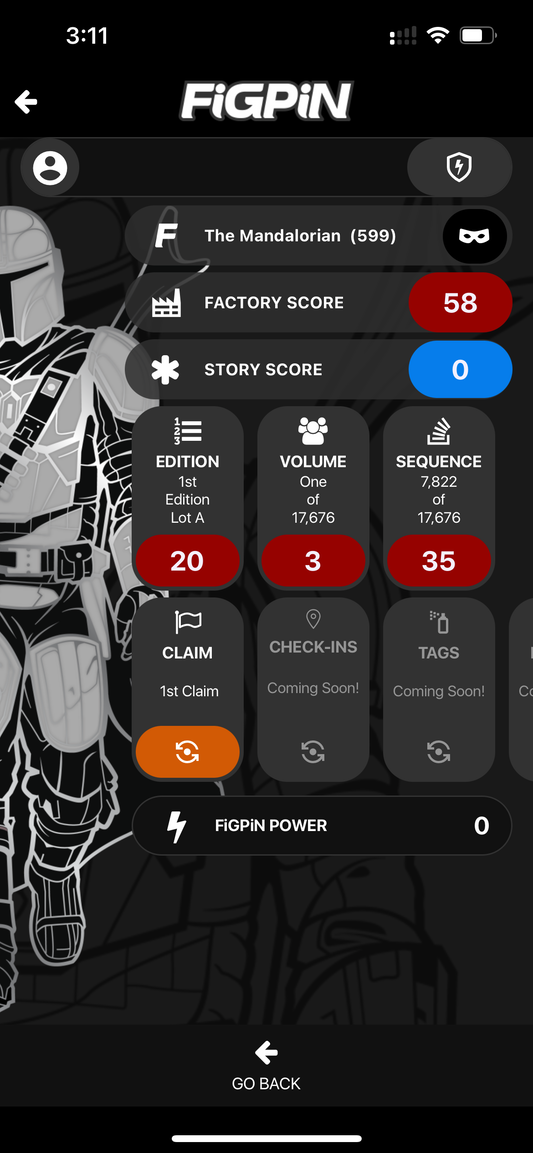FiGPiN #599 The Mandalorian Locked