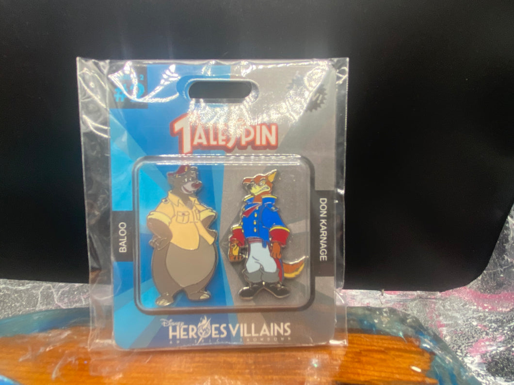 Disney WDW Heroes VS Villains TaleSpin Baloo Don Karnage Pin Le 1000