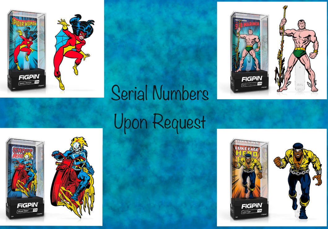 FiGPiN Marvel Classic Comics Set Spider-women Namor Ghost Rider Luke Cage