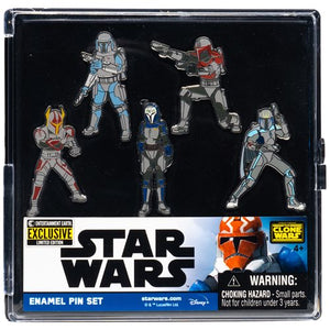 Star Wars: The Clone Wars Mandalorians Enamel Pin 5-Pack - Entertainment Earth Exclusive