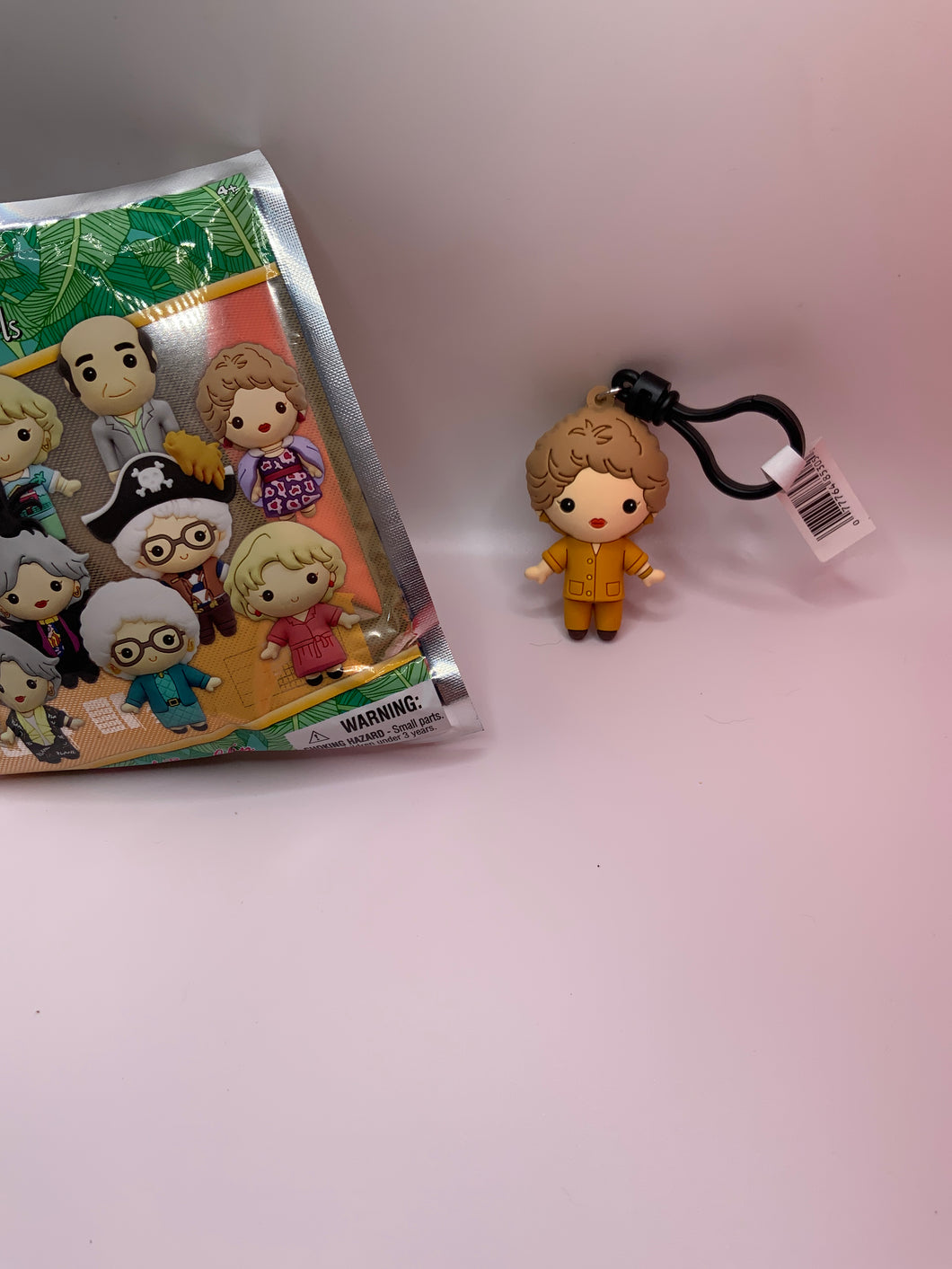 Monogram The Golden Girls Blanche Figural Bag Clip Keychain Opened Bag